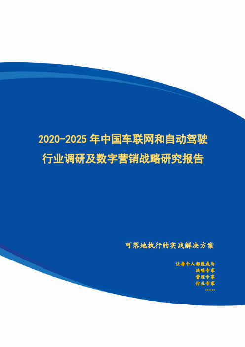 2020-2025年中国车联网和自动驾驶行业调研及数字营销战略研究报告