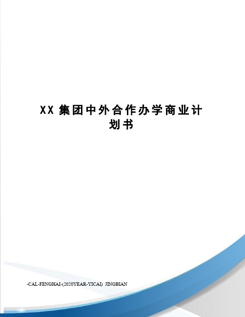 XX集团中外合作办学商业计划书