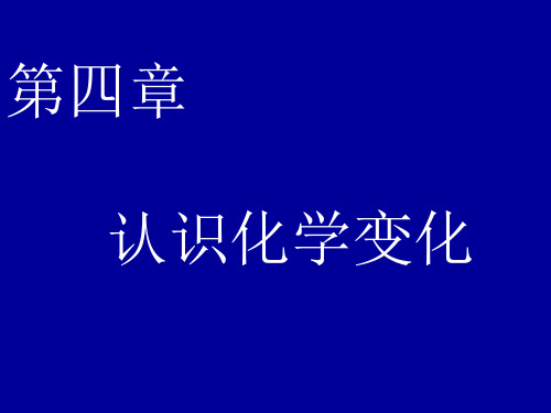 沪教版九年级化学第四章认识化学变化资料