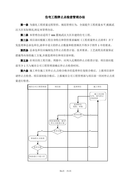 工程停止点检查管理办法