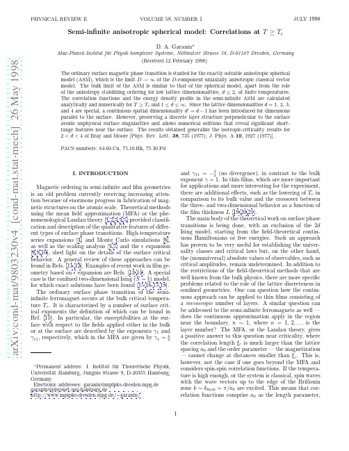 Semi-Infinite Anisotropic Spherical Model Correlations at T = T_c