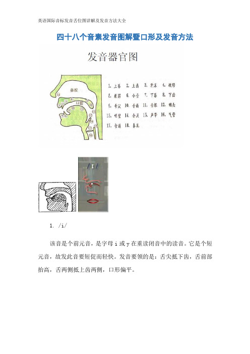 英语国际音标发音舌位图详解及发音方法大全