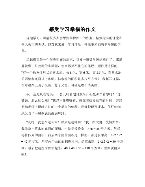 感受学习幸福的作文