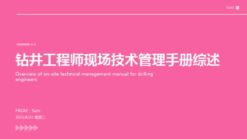 2023年钻井工程师现场技术管理手册模板