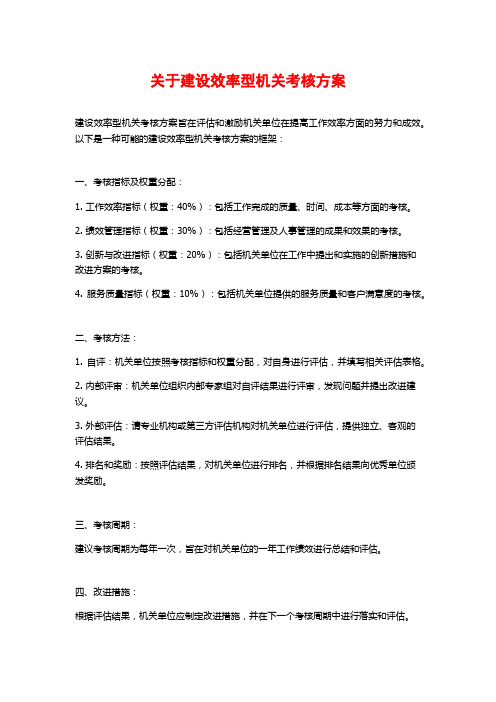 关于建设效率型机关考核方案 (2)