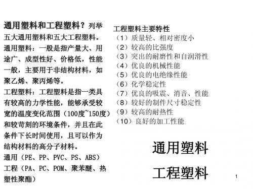 高分子材料及应用---简答---期末