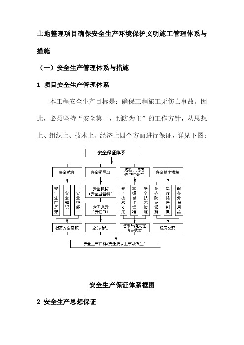 土地整理项目确保安全生产环境保护文明施工管理体系与措施