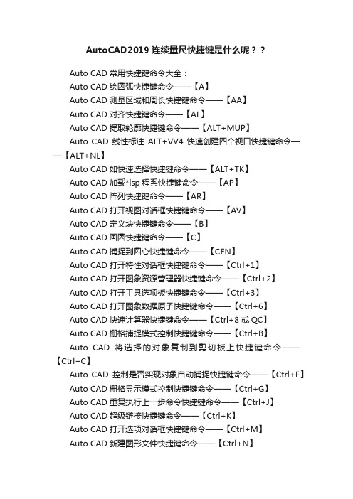 AutoCAD2019连续量尺快捷键是什么呢？？