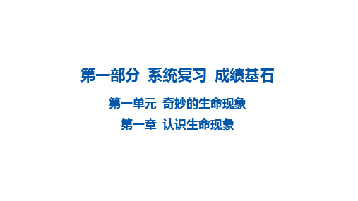 2024年中考复习第一章认识生命现象课件