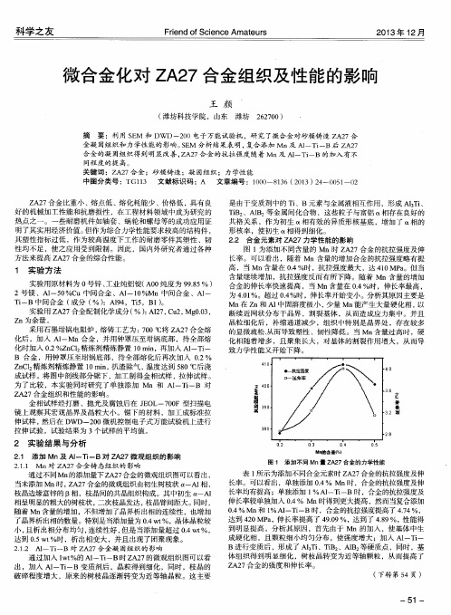 微合金化对ZA27合金组织及性能的影响