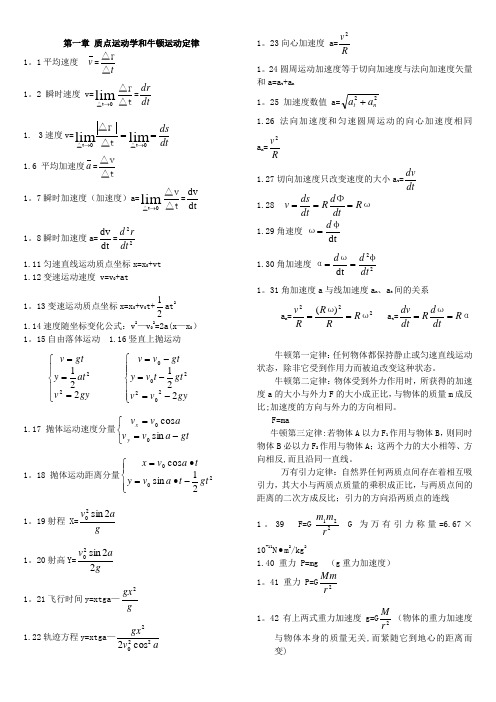 大学物理公式大全(大学物理所有的公式应有尽有)