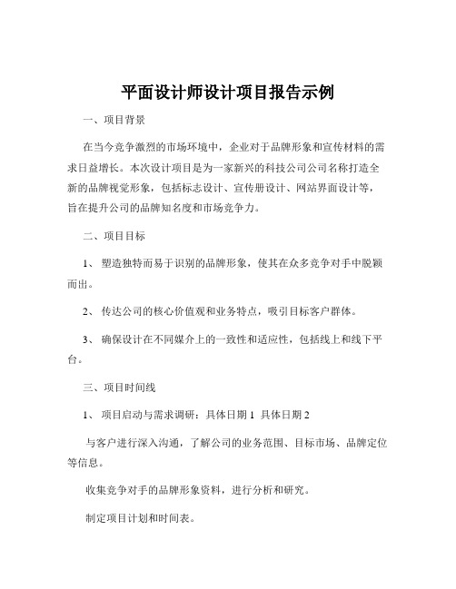 平面设计师设计项目报告示例