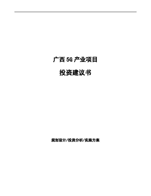 广西5G产业项目投资建议书