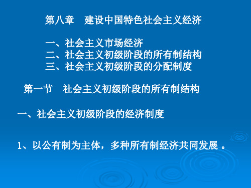 第八章建设中国特色社会主义经济