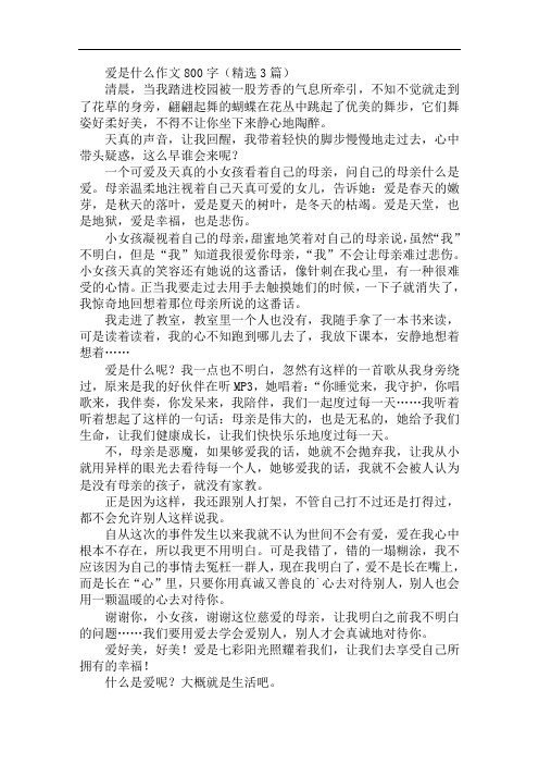 爱是什么作文800字精选范文