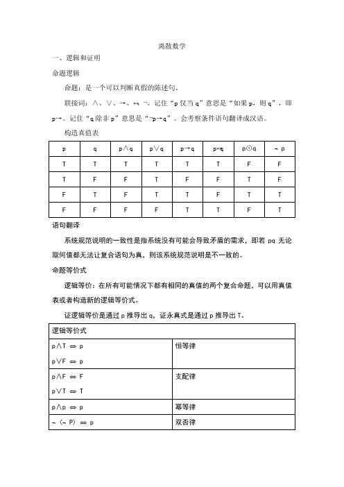 离散数学知识点整理