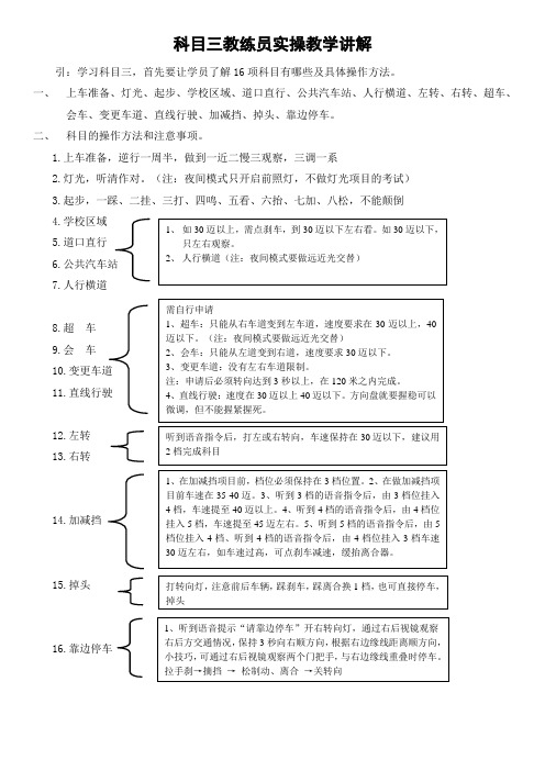 科目三实操教学讲解