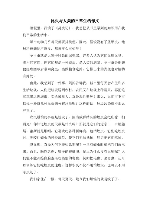 昆虫与人类的日常生活作文