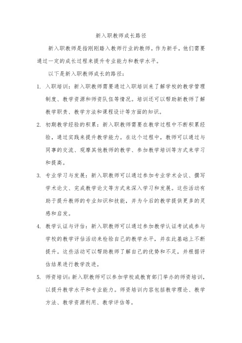 新入职教师成长路径