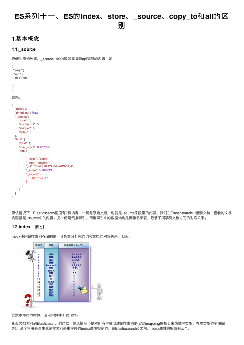 ES系列十一、ES的index、store、_source、copy_to和all的区别