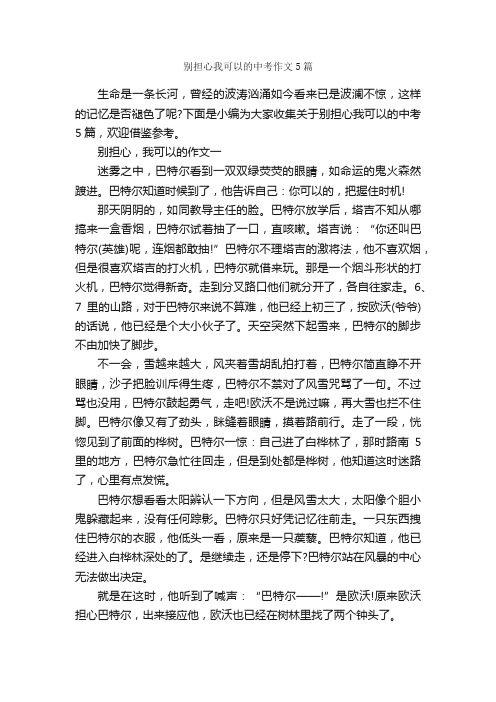 别担心我可以的中考作文5篇_中考满分作文_