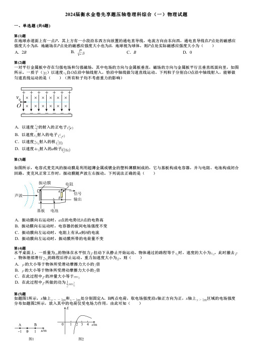 2024届衡水金卷先享题压轴卷理科综合(一)物理试题