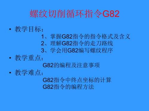 螺纹切削循环G82讲解