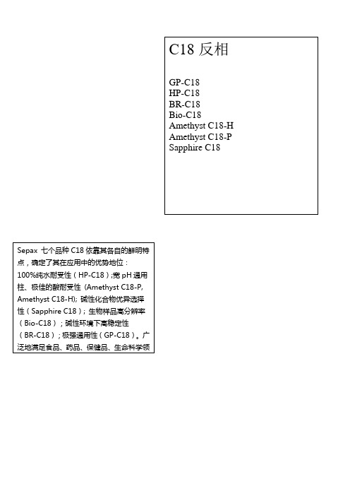 赛分科技-C18反相液相色谱柱