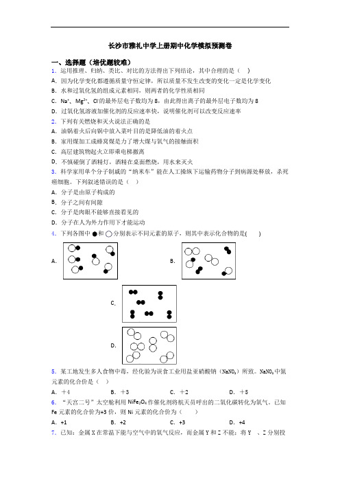 长沙市雅礼中学上册期中初三化学模拟预测卷