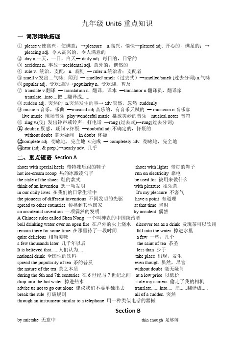 Unit6重点知识人教版九年级英语全册