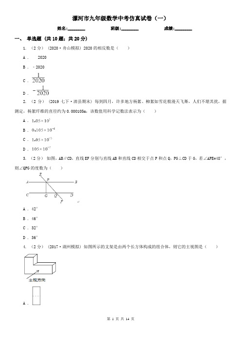 漯河市九年级数学中考仿真试卷(一)