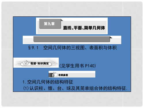 高考数学第一轮复习 第九章 直线、平面、简单几何体课