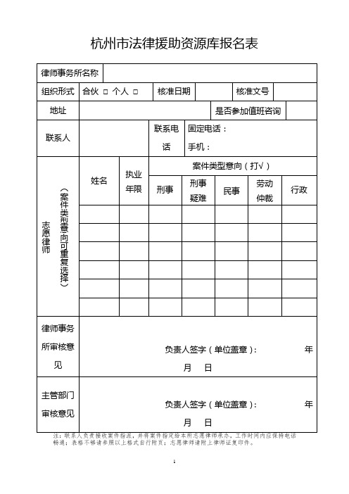 律师事务所基本信息表范本.doc