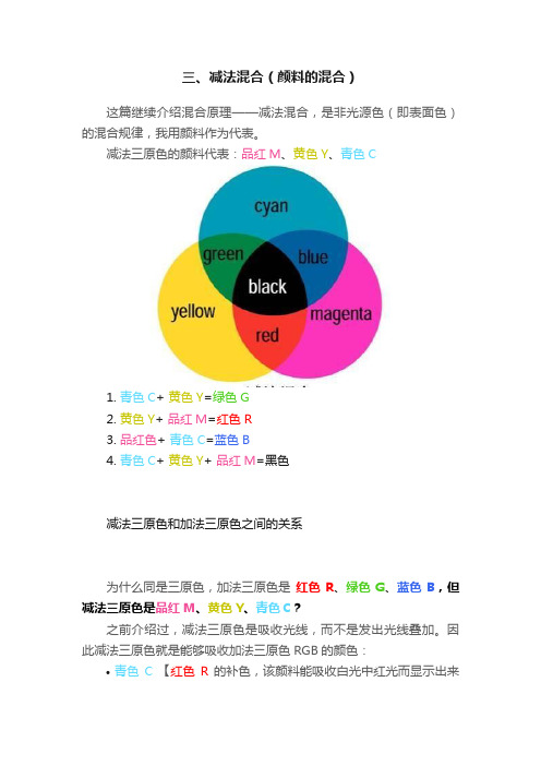 三、减法混合（颜料的混合）