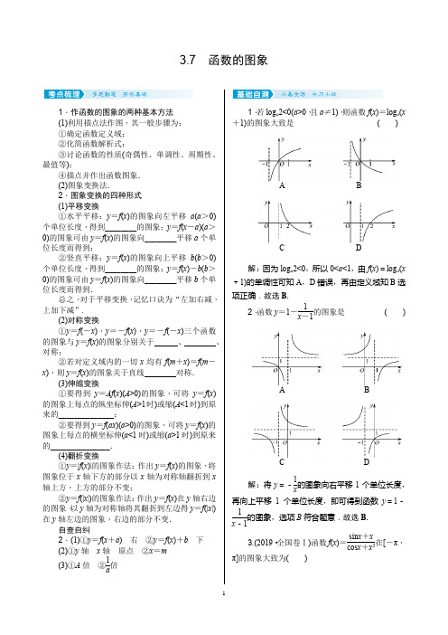 2021届高考数学核按钮【新高考广东版】3.7 函数的图象