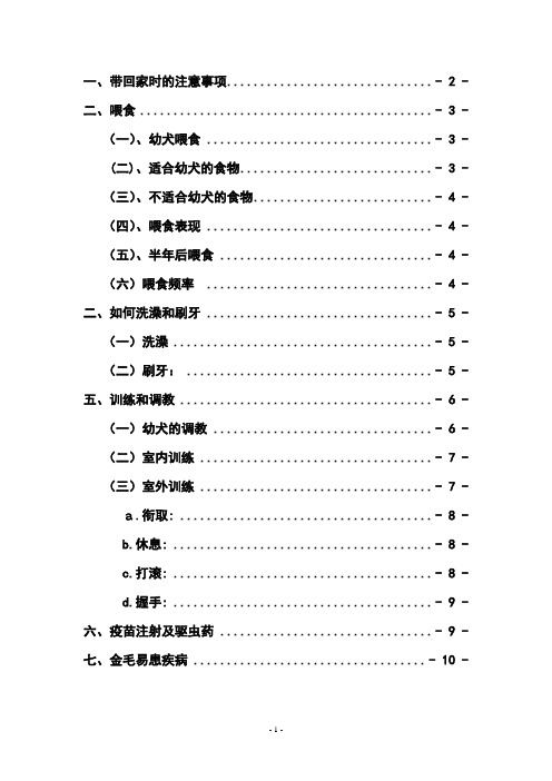 金毛饲养综合整理篇