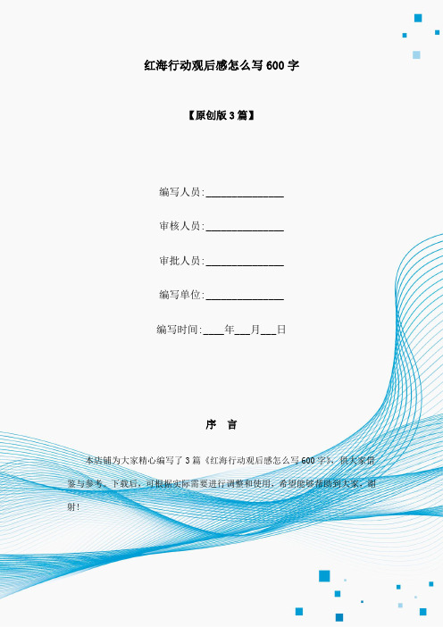 红海行动观后感怎么写600字