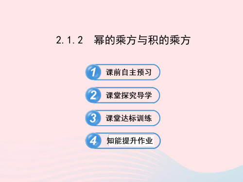 七年级数学下册第2章整式的乘法2.1整式的乘法2.1.2幂的乘方与积的乘方习题课件新版湘教版