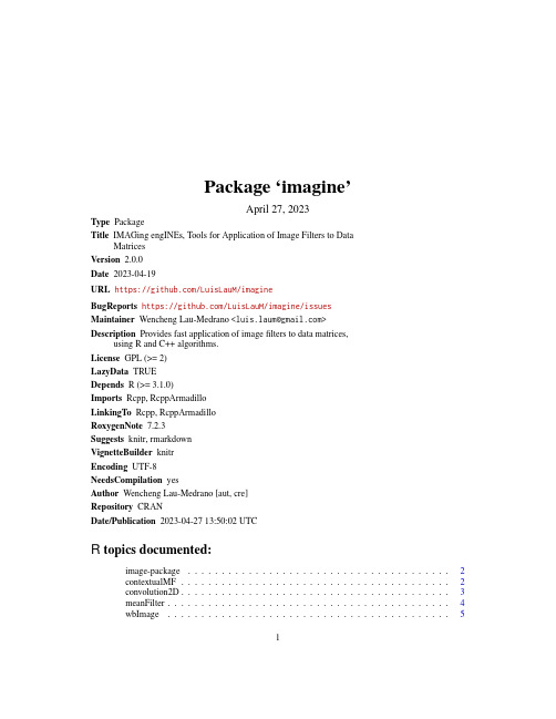 IMAGing engINEs 2.0.0 图像处理工具包用户说明说明书