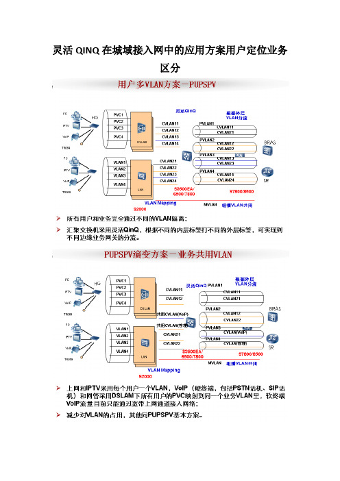 灵活QINQ在城域接入网中的应用方案用户定位业务区分