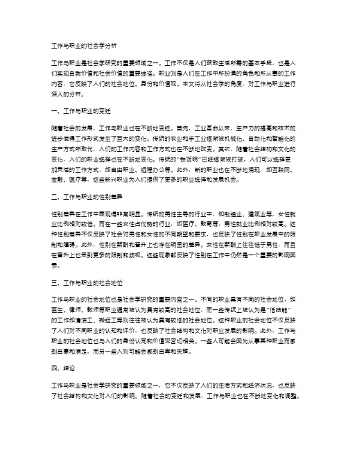 工作与职业的社会学分析