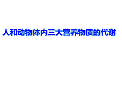 第三章第六节人和动物体内三大营养物质的代谢PPT课件