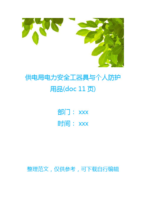 供电局电力安全工器具与个人防护用品(doc 11页)