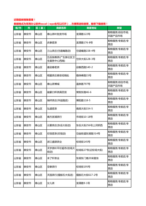 2020新版山东省泰安市泰山区茶具工商企业公司商家名录名单黄页联系方式电话大全386家