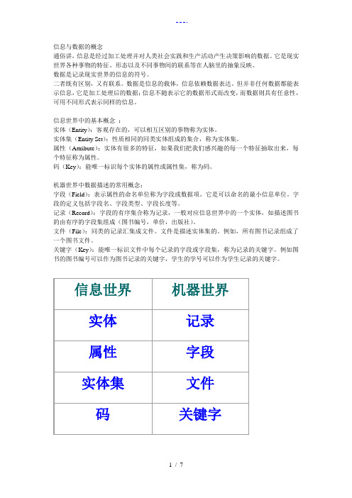 济南大学期末(数据库技术与应用)考试知识整理