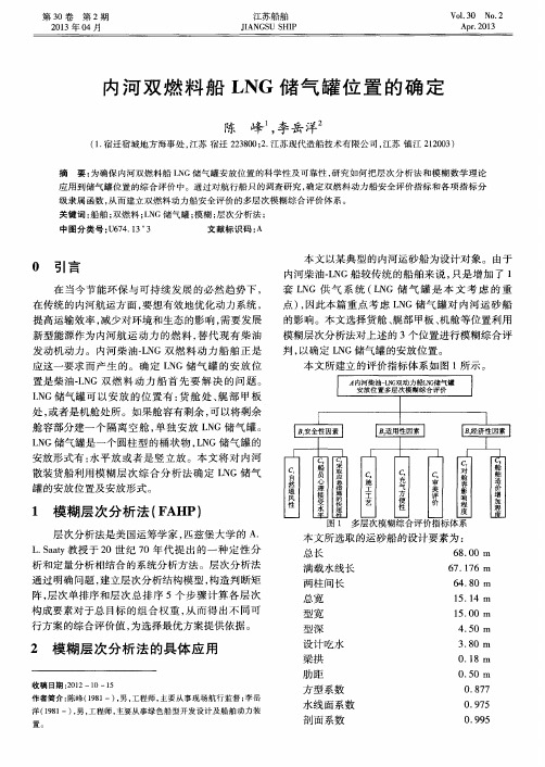 内河双燃料船LNG储气罐位置的确定