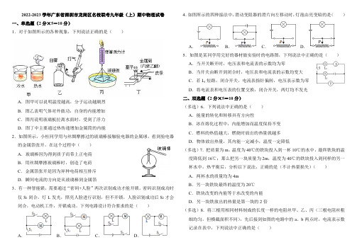 广东省深圳市龙岗区名校联考2022-2023学年九年级上学期期中物理试卷