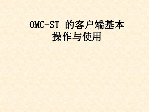 OMS-ST 客户端基本操作与使用