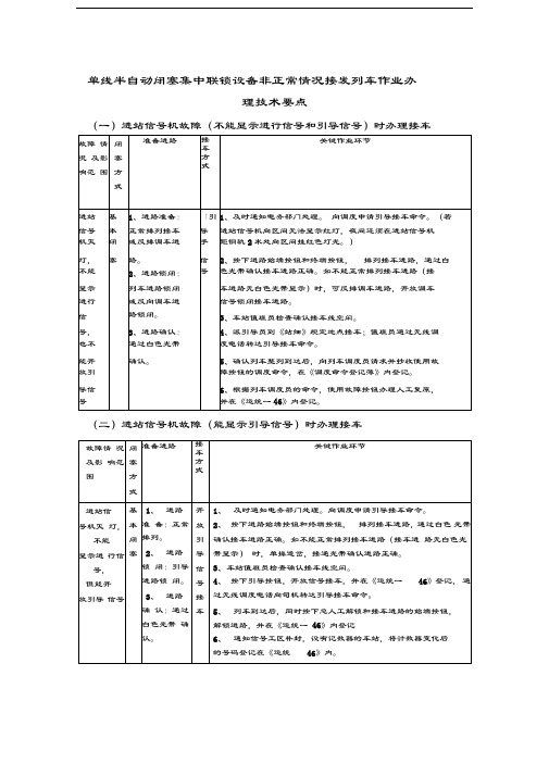 单线半自动闭塞集中联锁设备非正常情况接发列车