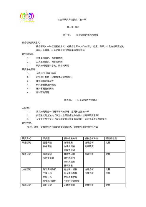 社会学研究方法复习